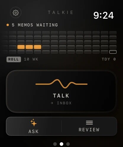 Talkie for Apple Watch: record key and Ask AI